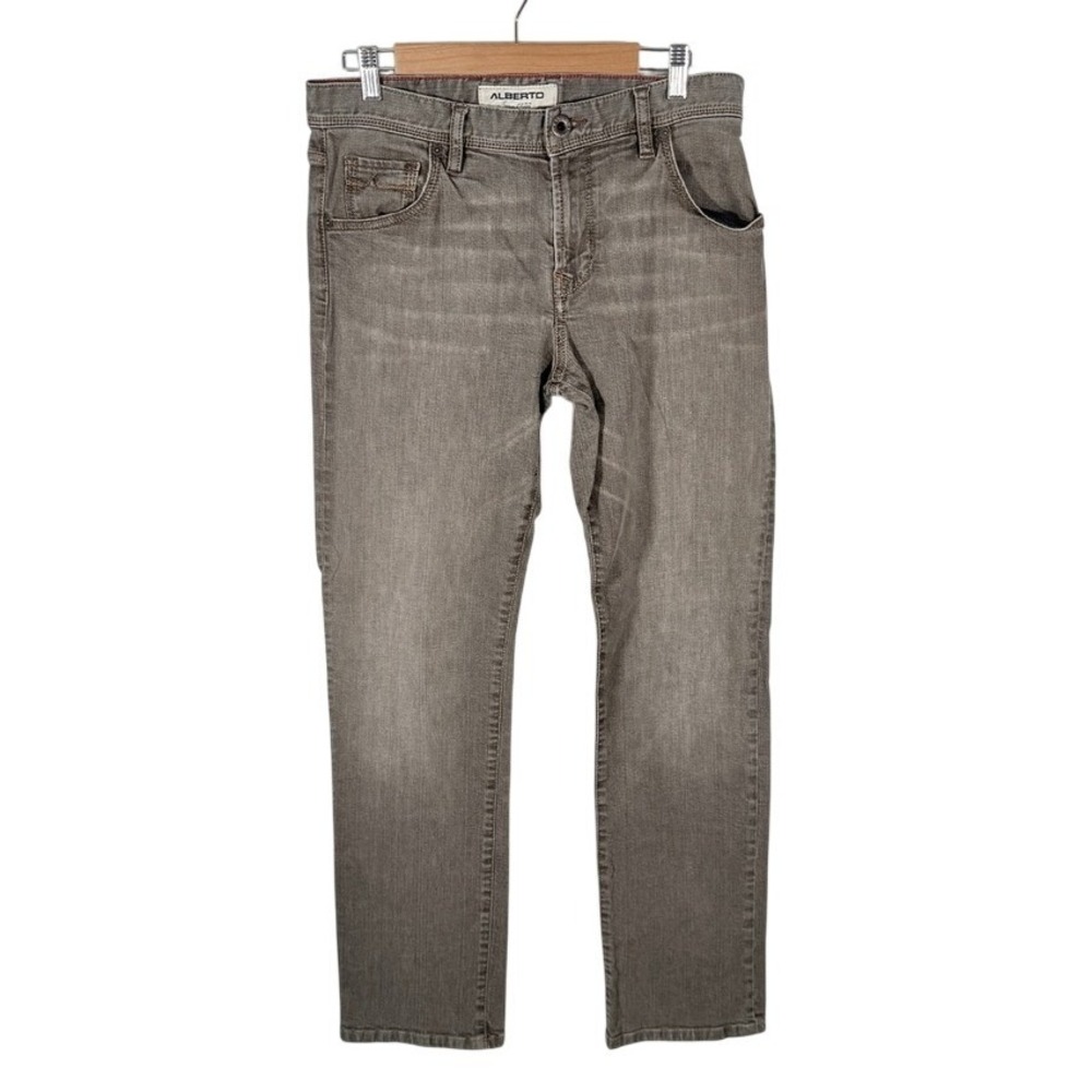 Alberto Pipe Slim Fit Jeans Mens Brown 33 x 31 Designer Streetwear y2k 90s